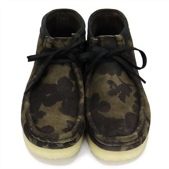 NEW CLARKS women's wallabee boot in black khaki floral - Picture 4 of 4